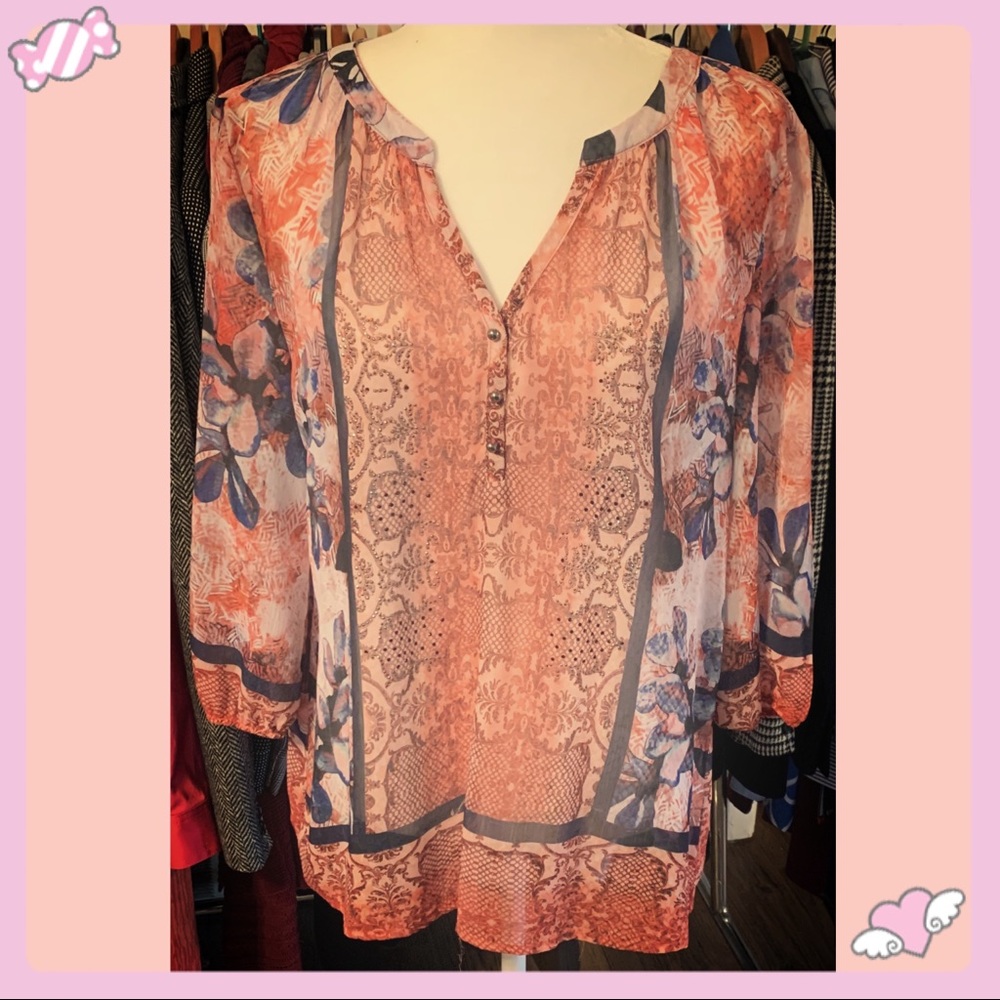 Women’s size large sheer woven blouse